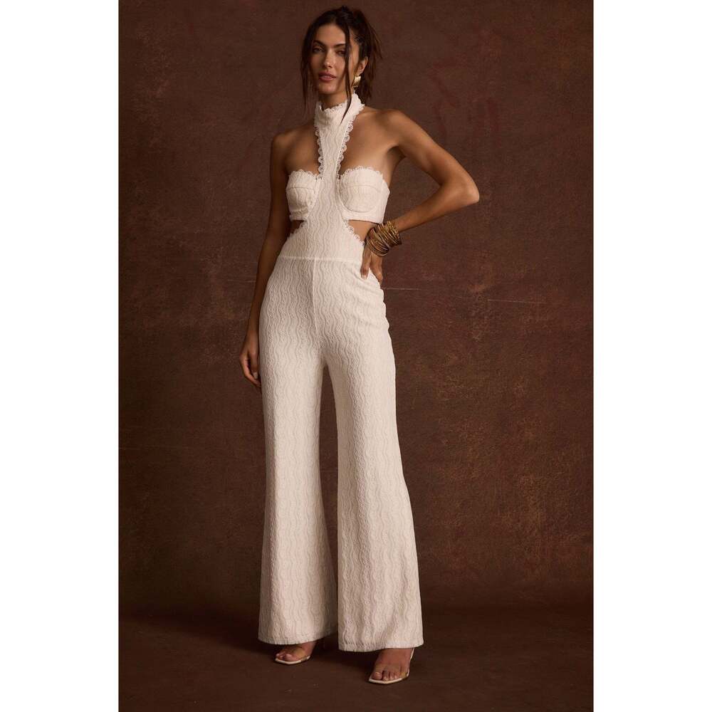 12th Tribe Princesa White Lace Jumpsuit Size MM - Picture 2 of 3